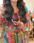 All The Feels Pink wine glass, deep magenta coloured glass