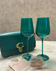 Emerald Green Wine Glass