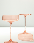 Couple glass for cocktails and desserts in blush color