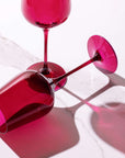 All The Feels Pink wine glass, deep magenta lead-free crystalline