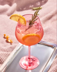 Blush goblet, peach coloured glass for gifting