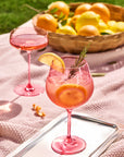 Blush goblet set in soft pink coloured glass for gifting