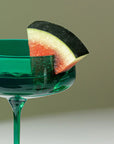 Emerald Green coloured coupe glass by Rayt