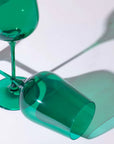 Emerald Green wine glass, deep green coloured glass