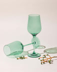 Nature Green wine glasses, lead-free crystalline by Rayt