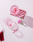 Peonies Pink goblets, lead-free crystalline by Rayt