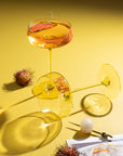 Summer Yellow coupe glass, shallow bowl on a slender stem
