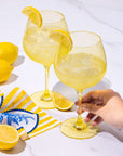 Summer Yellow goblet, mango yellow lead-free crystalline
