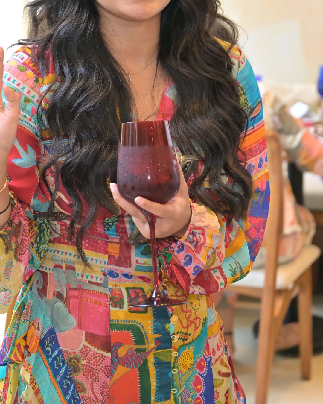All The Feels Pink wine glass, deep magenta coloured glass