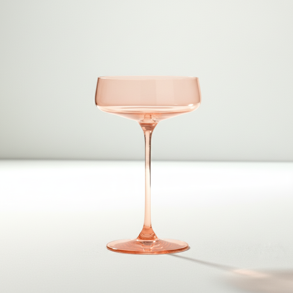 Couple glass for cocktails and desserts in blush color