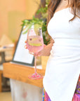 Peonies Pink Wine Glass