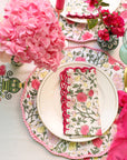 Tablescape with ping & green for summer hosting