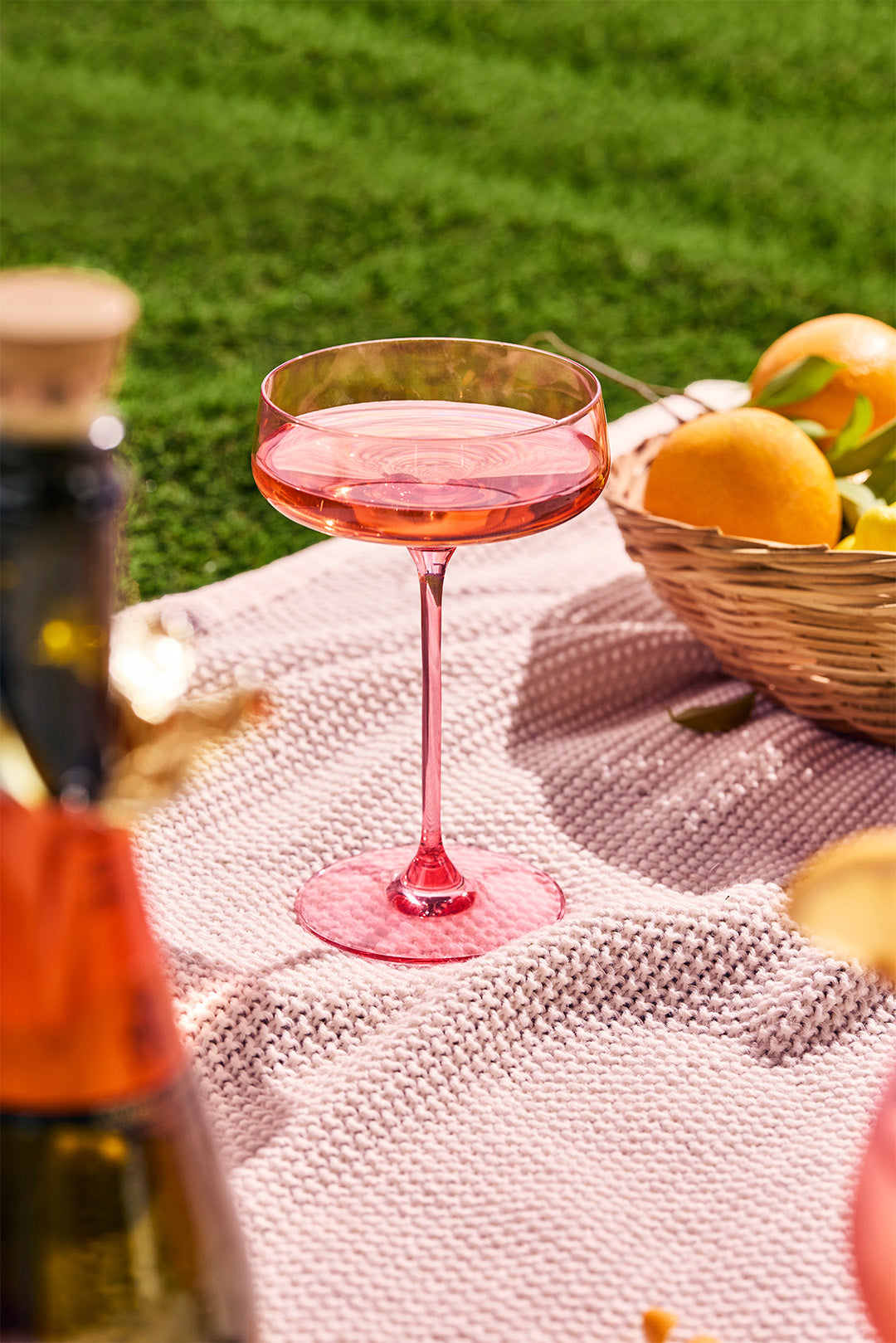 Pastel coupe glasses for desserts and drink.