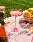 Pastel coupe glasses for desserts and drink.