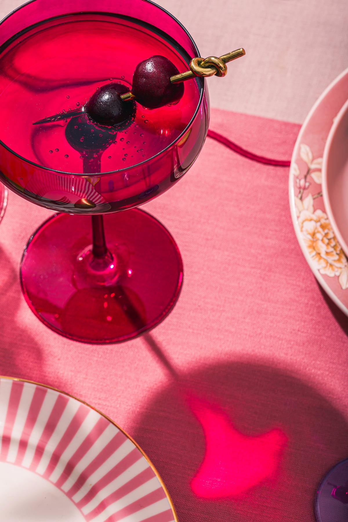 All The Feels Pink coloured coupe glass by Rayt
