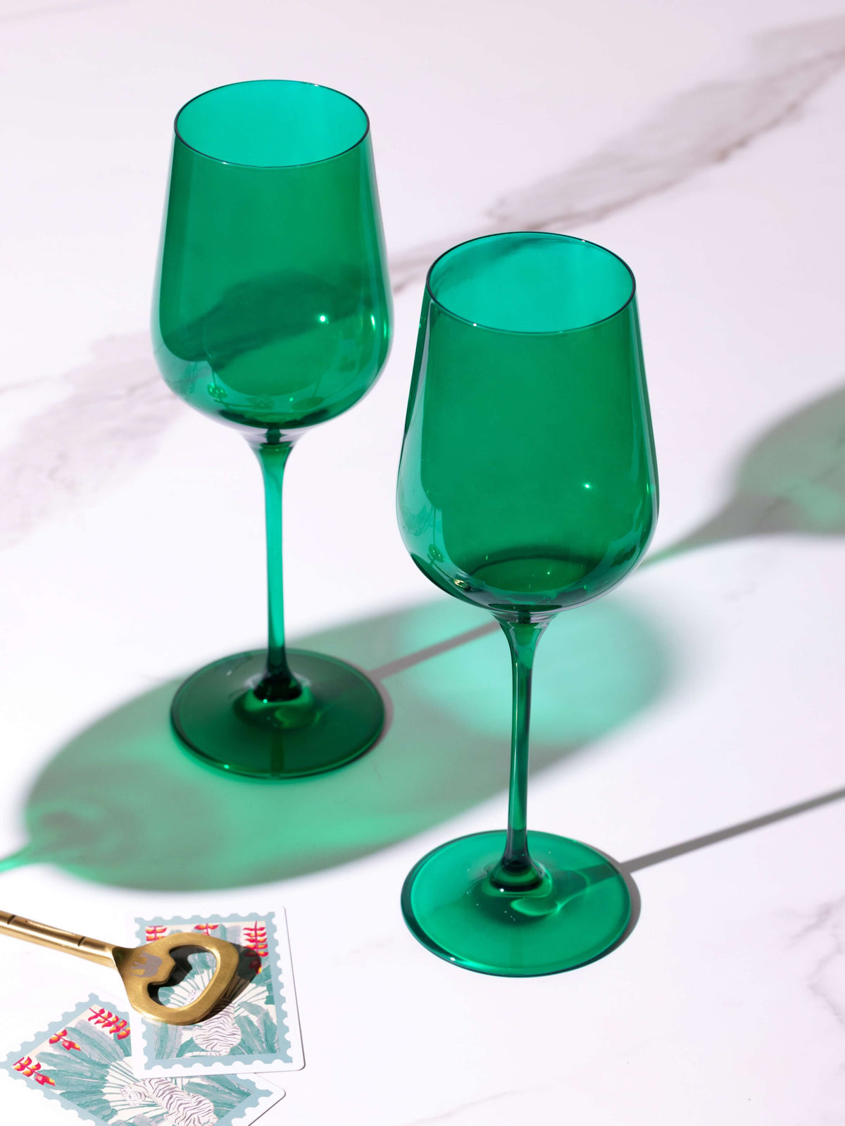 Emerald Green wine glass, deep green lead-free crystalline