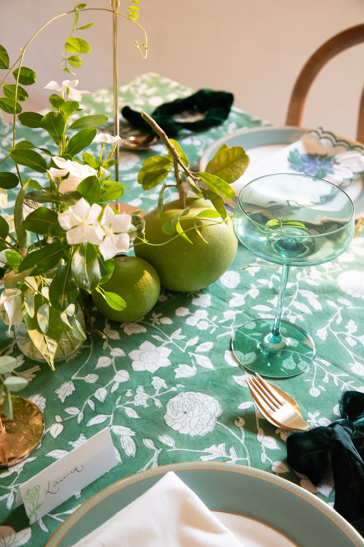Nature Green coloured coupe glass by Rayt