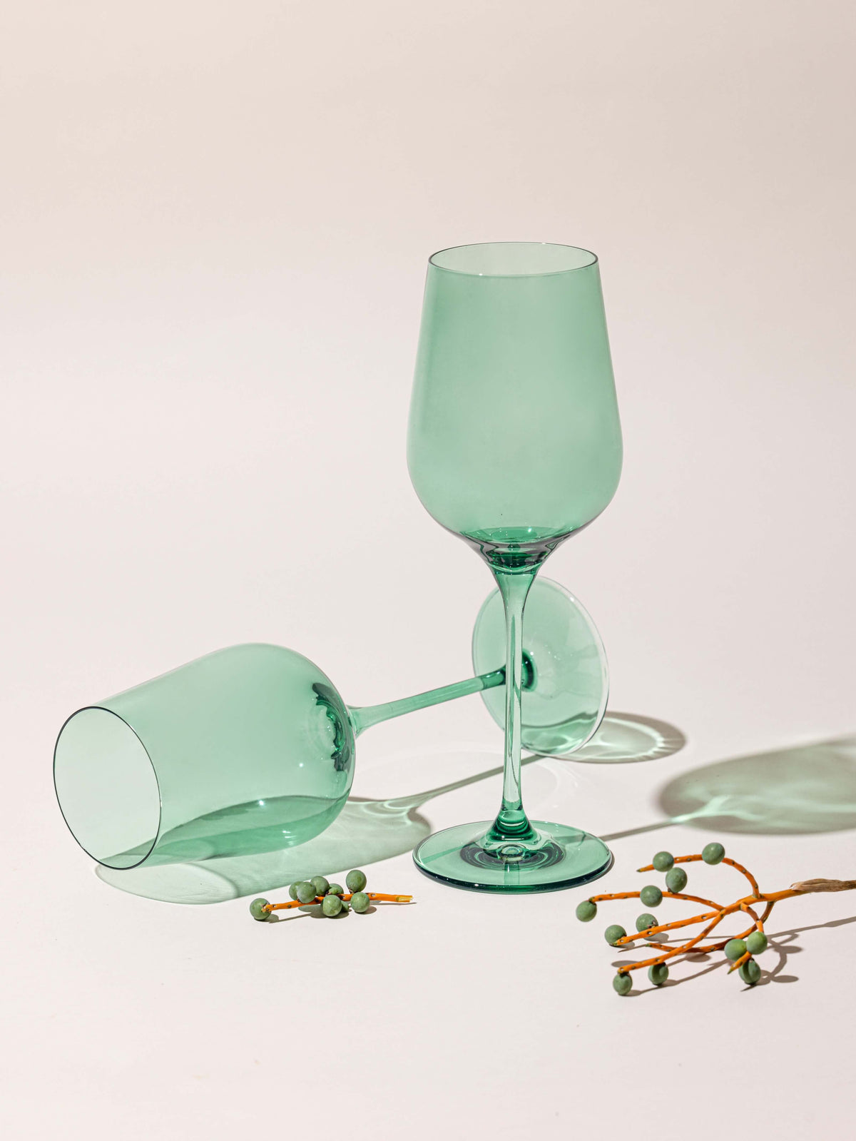 Nature Green wine glasses, lead-free crystalline by Rayt