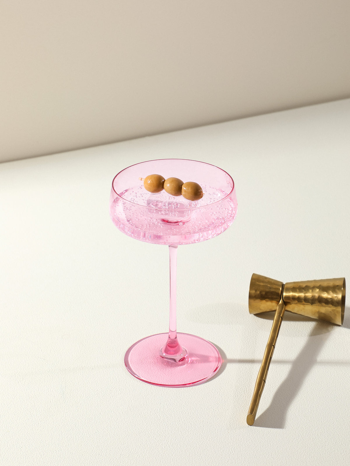 Peonies Pink coupe glasses, lead-free crystalline by Rayt