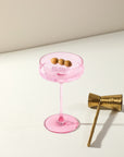 Peonies Pink coupe glasses, lead-free crystalline by Rayt