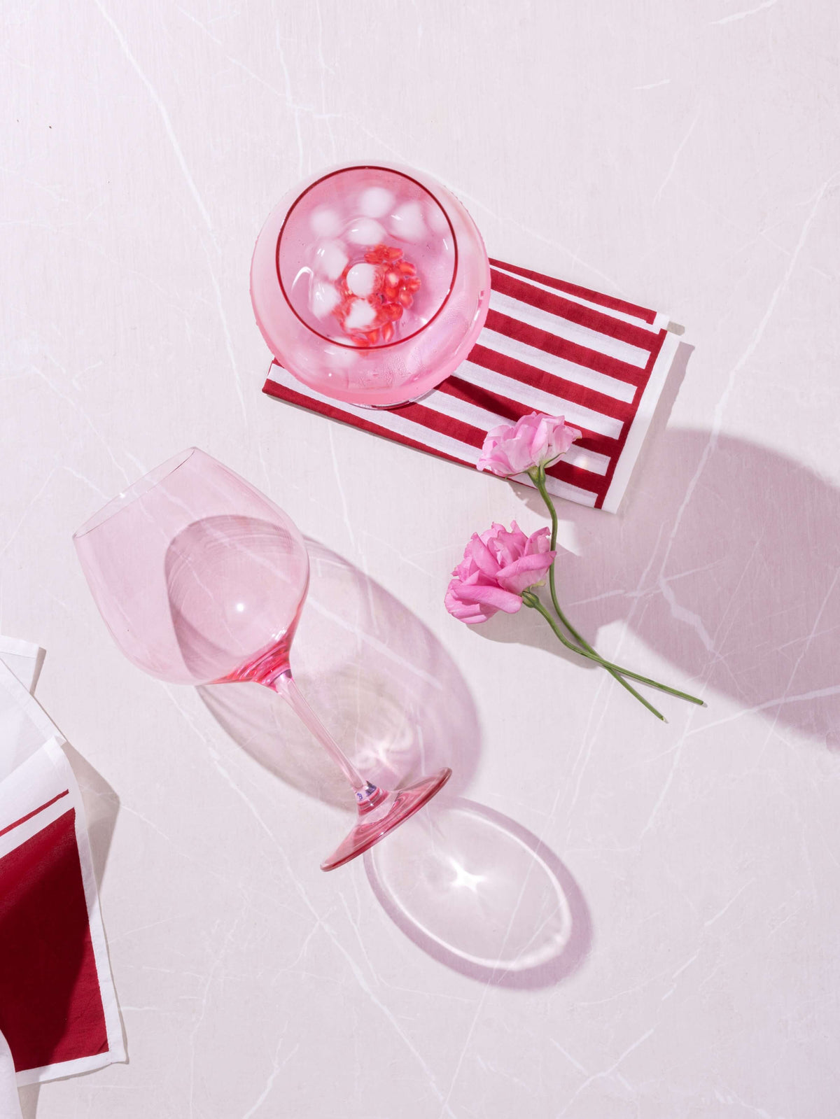 Peonies Pink goblets, lead-free crystalline by Rayt
