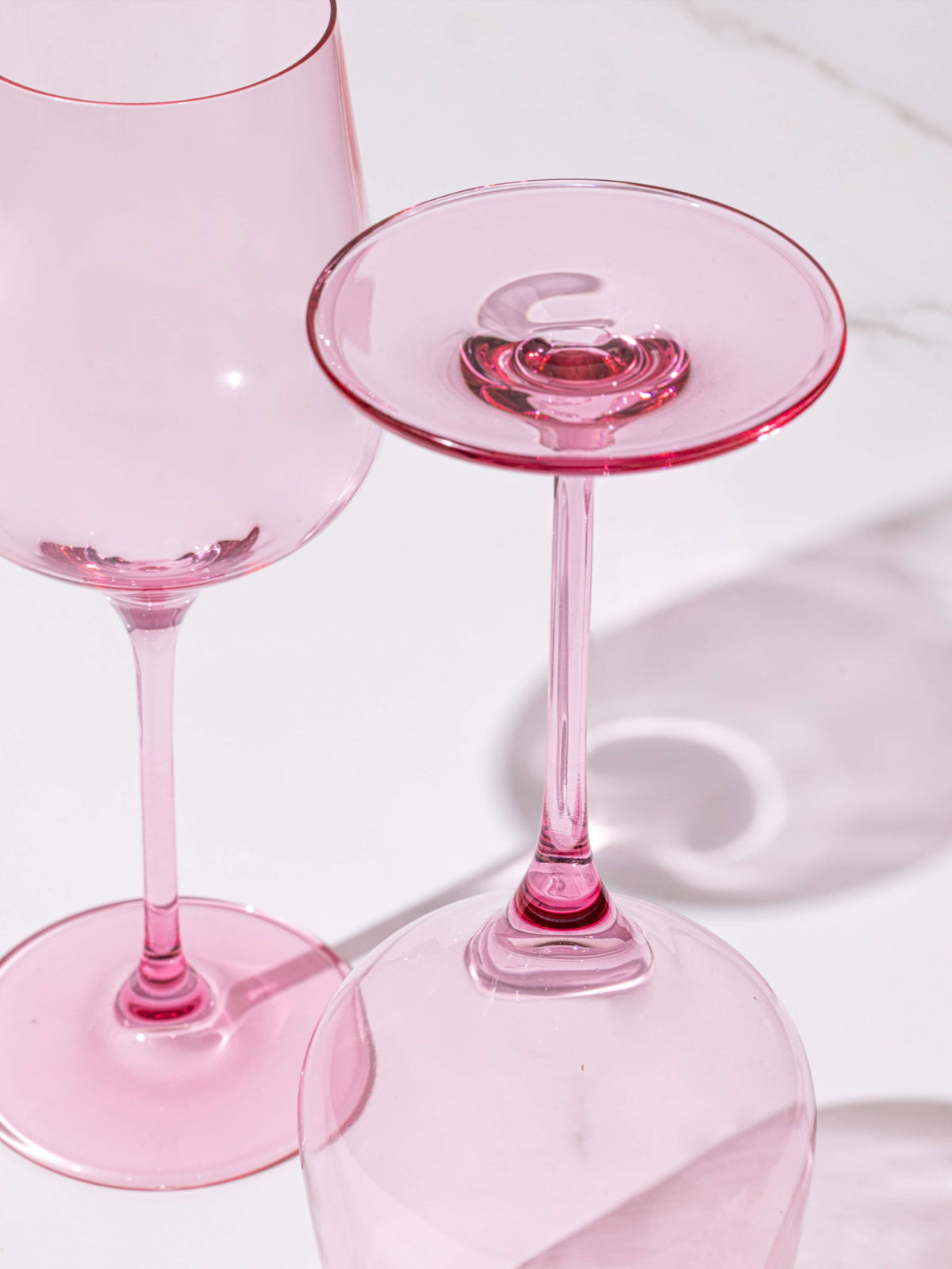 Peonies Pink coloured wine glass by Rayt