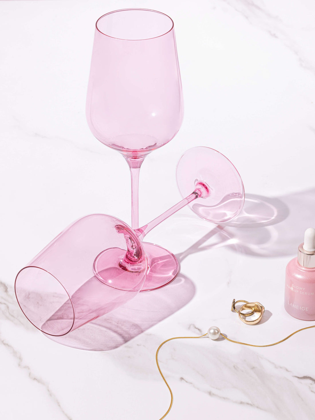 Peonies Pink Wine Glass