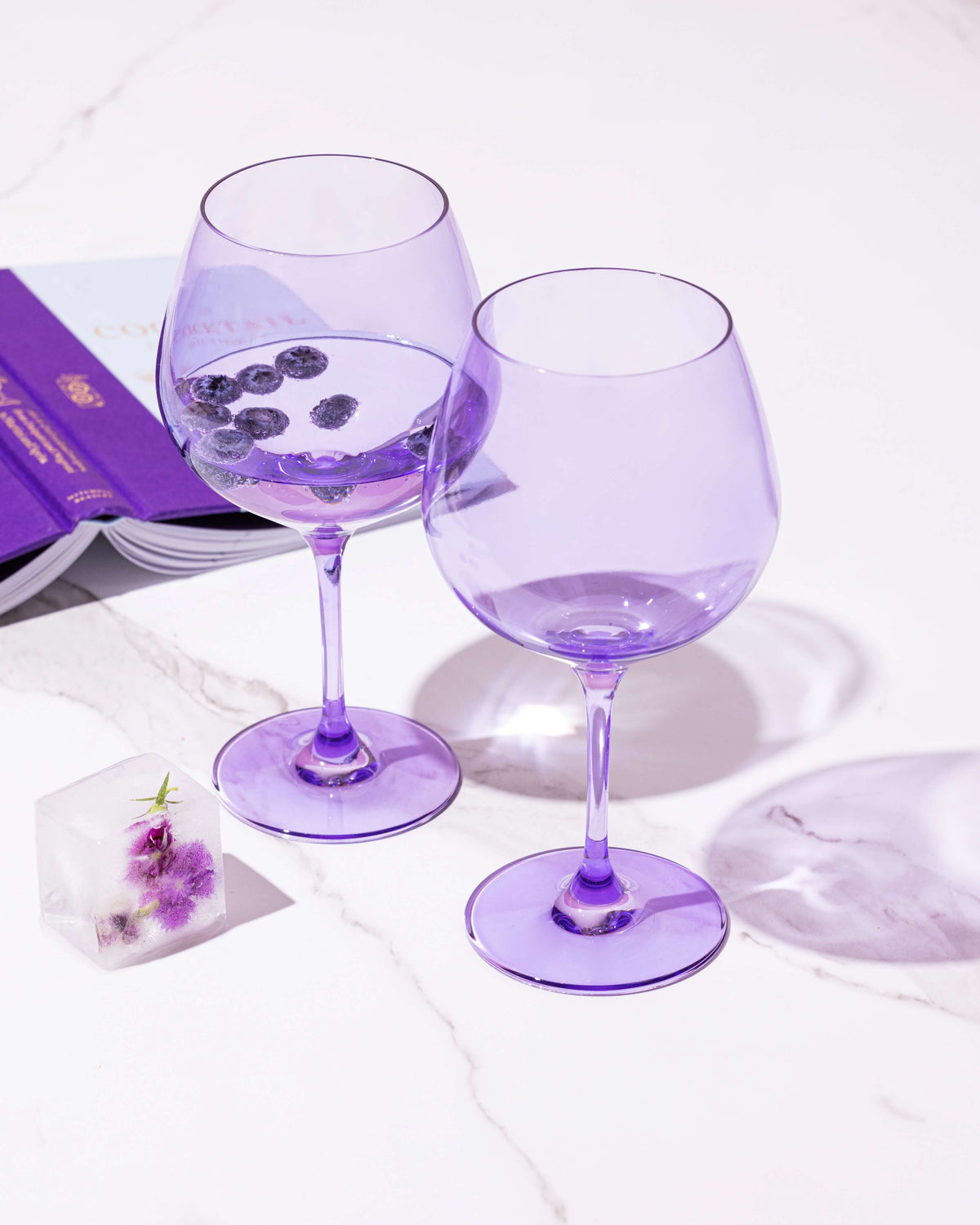 Serendipity Lilac goblet, soft lilac lead-free crystalline