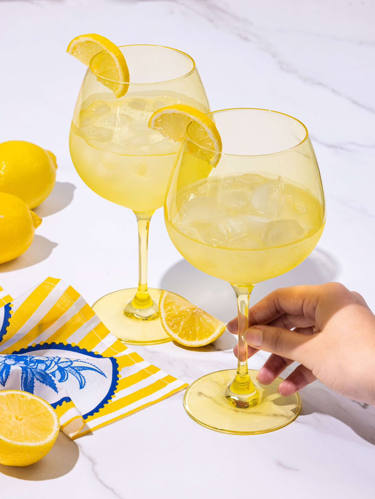 Summer Yellow goblet, mango yellow lead-free crystalline