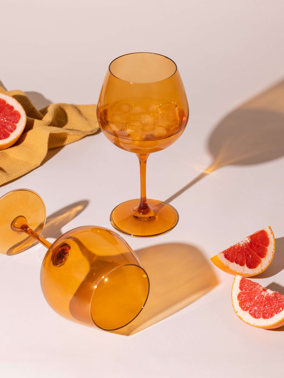 Sundowner Orange goblet, warm orange lead-free crystalline
