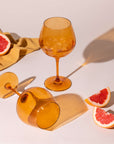 Sundowner Orange goblet, warm orange lead-free crystalline